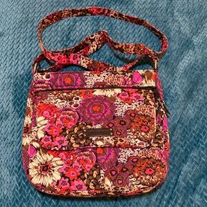 Vera Bradley Pink & Brown Floral Quilted Crossbody